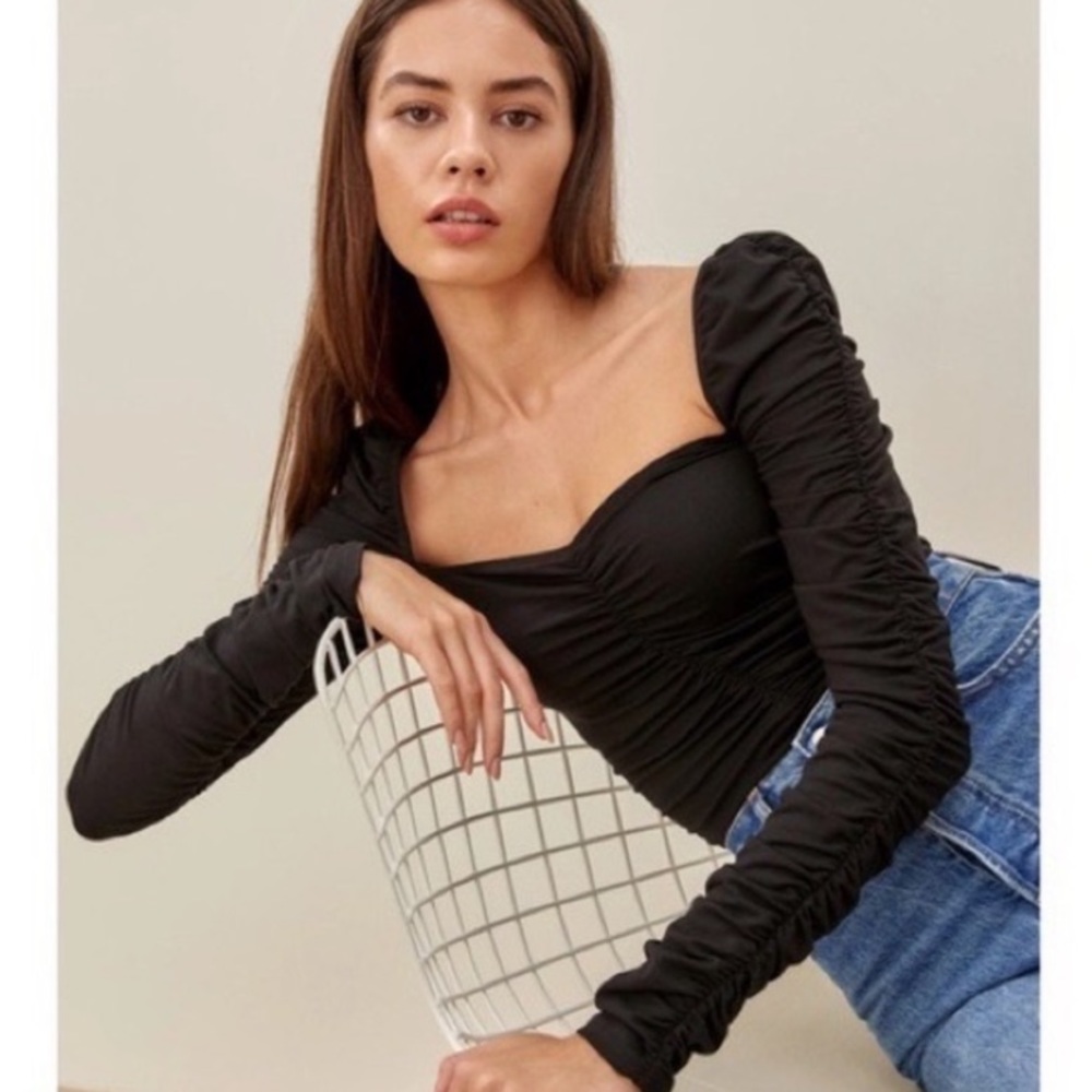 Reformation Esra Top in Black - Small